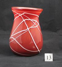 Vase #13 - Dark Red & White 202//218